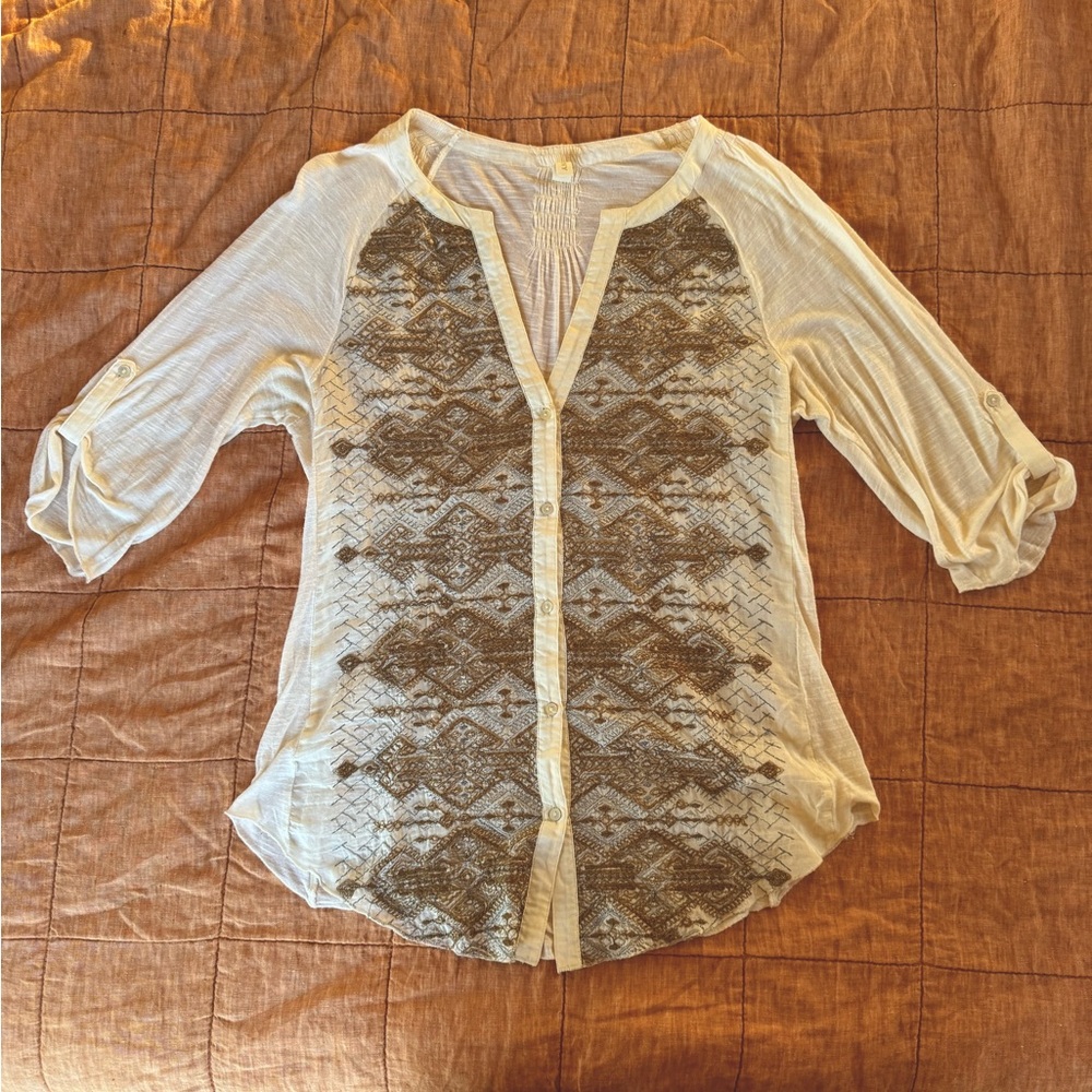 Anthropologie embroidered blouse